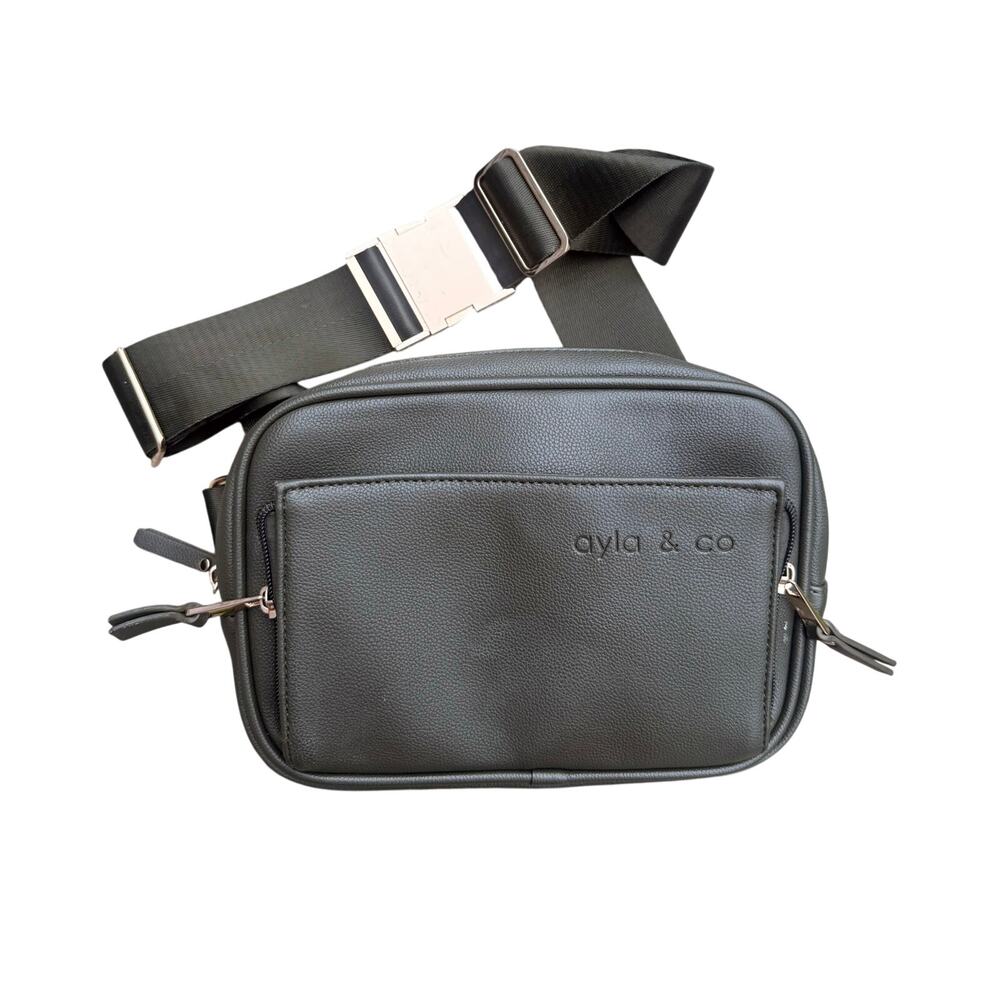 AYLA & CO Ayla Fanny Pack Purse Vegan Leather Olive Green